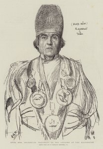 Hwfa Mon, Archdruid, ordförande för Gorsedd vid Eisteddfod av Hubert von Herkomer