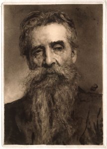 Porträtt av en man med gråsprängt skägg av Hubert von Herkomer