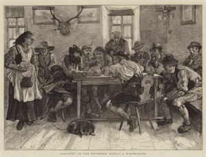 Skisser i de bayerska alperna, IN, ett Wirtshaus