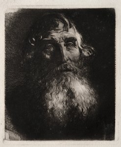 Studie av en gammal mans huvud av Hubert von Herkomer