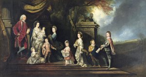 John 2nd Earl of Egmont (1711-1770) and His Family, c.1770 av Hugh Barron