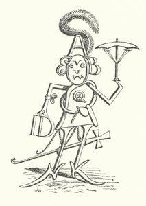 Mr Alphabet, som innehåller alla 26 bokstäverna (litho)