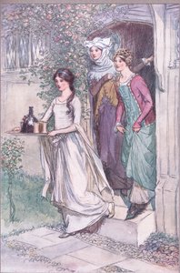 "Enter Anne Page med vin, älskarinnan Ford och älskarinnan sidan följer", illustration från 