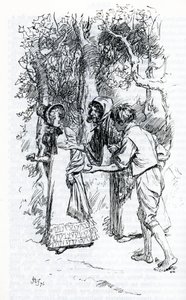 "Harriet, attackerad av zigenare" (illustration) av Hugh Thomson