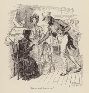 Illustration för Cranford av Mrs Gaskell (gravyr) av Hugh Thomson