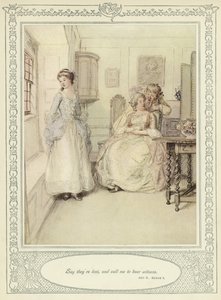 Illustration till Goldsmiths She Stoops to Conquer av Hugh Thomson