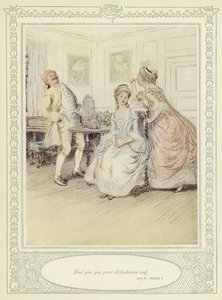 Illustration till Goldsmiths She Stoops to Conquer av Hugh Thomson
