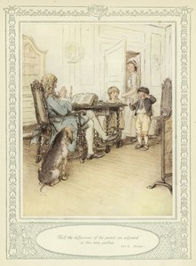 Illustration till Goldsmiths She Stoops to Conquer av Hugh Thomson