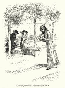 Illustration för Northanger Abbey av Jane Austen (litho) av Hugh Thomson