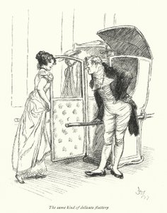 Illustration för Northanger Abbey av Jane Austen (litho) av Hugh Thomson