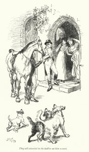 Illustration för Northanger Abbey av Jane Austen (litho) av Hugh Thomson