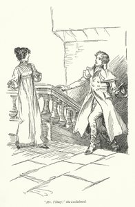 Illustration för Northanger Abbey av Jane Austen (litho) av Hugh Thomson