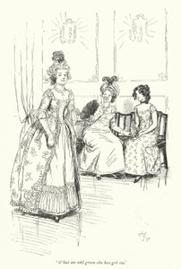 Illustration för Northanger Abbey av Jane Austen (litho) av Hugh Thomson