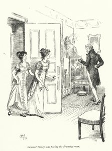 Illustration för Northanger Abbey av Jane Austen (litho) av Hugh Thomson