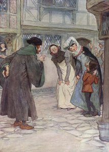 Illustration för The Merry Wives of Windsor (färg litho) av Hugh Thomson