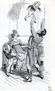 "Mr Knightley leker med sina barn" av Hugh Thomson