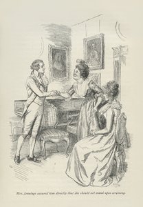 Mrs Jennings försäkrade honom direkt att hon inte skulle stå vid ceremonin 1896 av Hugh Thomson