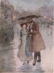 Phoebe: "Det regnade och mitt ansikte var blött. (litho) av Hugh Thomson