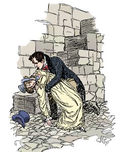 Scen från Jane Austens Persuasion, 1897 av Hugh Thomson