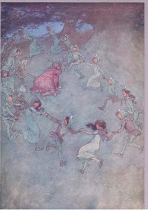 Låt dem sedan omringa honom, illustration från The Merry Wives of Windsor, 1910 av Hugh Thomson