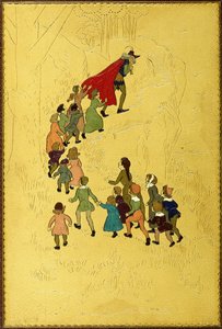 Övre omslag, med en illustration av Piper följt av barn, 1893 av Hugh Thomson
