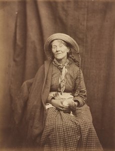Kvinna håller i en död fågel, Surrey County Asylum,ca. 1855 (foto) av Hugh Welch Diamond