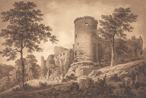 Castle Ruins (penna och bläck med tvätt på papper)