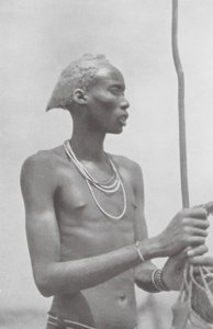 Dinka-Neger (svartvitt foto) av Hugo Adolf Bernatzik