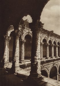 Mexiko: Huvudstaden Mejico, Monasterio Merced (svartvitt foto) av Hugo Brehme