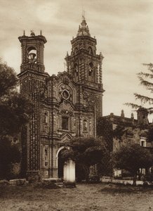 Mexiko: San Francisco-kyrkan, Tidigare vy (s/w-foto) av Hugo Brehme