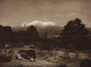 Mexiko: Iztaccihuatl (svartvitt foto) av Hugo Brehme
