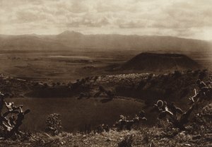Mexiko: La Caldera, utdöda vulkaner i närheten av huvudstaden Mexiko (svartvitt foto) av Hugo Brehme