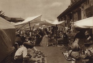 Mexiko: Marknad i Amecameca (svartvitt foto)