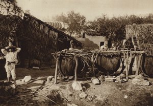Mexiko: Mezcal, Destilleria de aguardiente (svartvitt foto) av Hugo Brehme