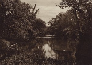 Mexiko: Tamasopo, Panorama del rio, Vera Cruz State (svartvitt foto)