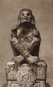Mexiko: Xochipilli med mask, Nationalmuseum (svartvitt foto) av Hugo Brehme