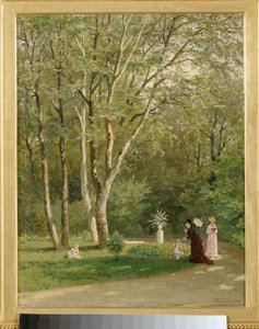 In einem Wiener Garten - I en wienerträdgård ... (målning på duk)
