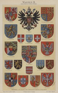 Europeiska länders vapen (färg litho) av Hugo Gerard (after) Strohl