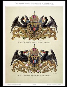 Tallrik med vapensköldar av kejsar Franz Joseph I (1830-1916) och kejsarinna Elizabeth av Bayern (1837-98) från 