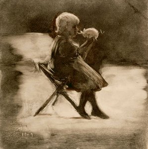 En lekande flicka av Hugo Simberg