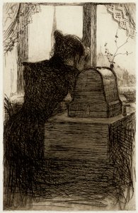 Vid symaskinen av Hugo Simberg