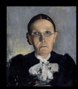 Kyrkobesökare; gammal kvinna av Hugo Simberg