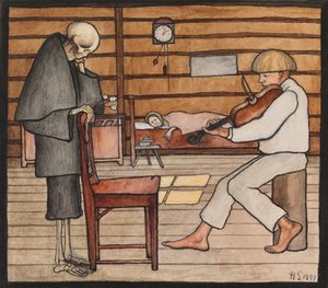 Döden lyssnar av Hugo Simberg