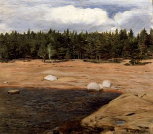 Stranden, Niemenlautta av Hugo Simberg