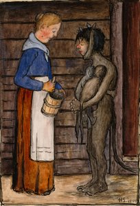Bondhustrun och Stackars Djävul av Hugo Simberg