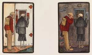 Bonden och döden vid himlens och helvetets portar av Hugo Simberg