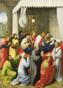 The Dormition of the Virgin, c.1500 (olja på panel) av Hugo van der (follower of) Goes