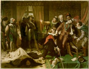 Mordet på Henrik III (1551-1589) av Jacques Clement (1567-1589), en dominikansk religiös anhängare av katolska förbundet, den 1 augusti
