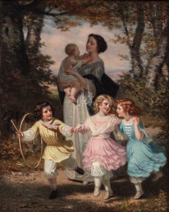 Mor och barn, ca 1840-80 (olja på duk)