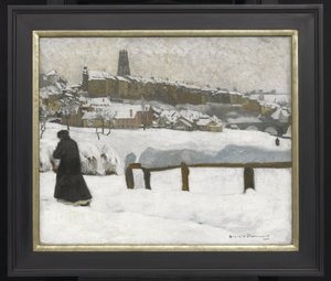 Freiburg i snön, ca 1920 (olja på duk) av Hugues de Beaumont